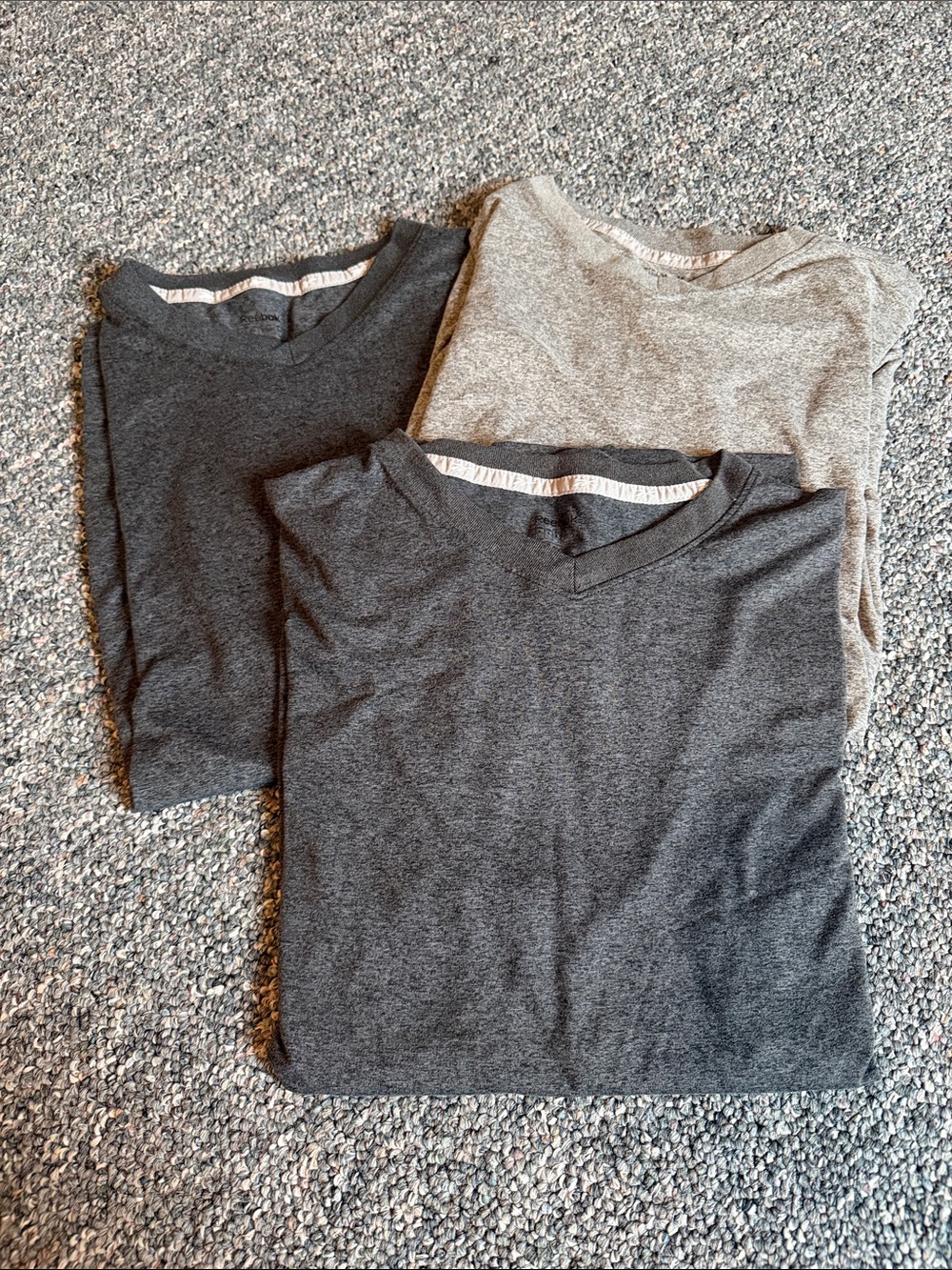 Reebok Men's Short Sleeve Tees - Dark Gray and Light Gray